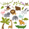 Baby Zoo Animals Vector Clipart