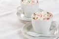 Babyccino - sugar free warm milk with milk foam for kids Royalty Free Stock Photo