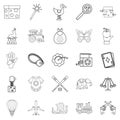 Babyhood icons set, outline style