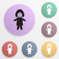 Babyish badge color set icon. Simple glyph, flat vector of toys icons for ui and ux, website or mobile application