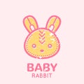 Babyish emblem with cute little bunny