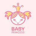 Babyish emblem with cute little girl