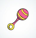 Rattle. Vector drawing Royalty Free Stock Photo
