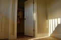 babys closet door halfopen with light spilling out