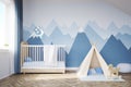 Babys room with a bed and tent Royalty Free Stock Photo