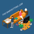 Babysitter Isometric Composition