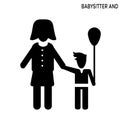 Babysitter & child icon