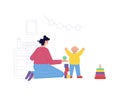 Babysitter Flat Illustration