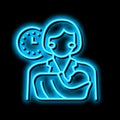 babysitter for newborns neon glow icon illustration