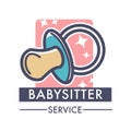 Babysitter service company caring for children logo of nanny