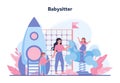 Babysitter service or nanny agency concept. In-home babysitter