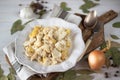 Bacalhau com natas Portuguese cuisine Traditional Portugal dish baked cod with potatoes, onions and cream Royalty Free Stock Photo