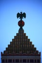 Spire of the Bacardi Building with the figure of a bat against the sky. Havana, Cuba Royalty Free Stock Photo