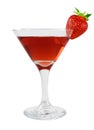 Bacardi cocktail in a glass with strawberries Royalty Free Stock Photo