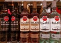 Bacardi rum bottles Royalty Free Stock Photo