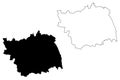 Bacau County Administrative divisions of Romania, Nord-Est development region map vector illustration, scribble sketch Bacau map Royalty Free Stock Photo