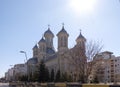 The orthodox church of the Holy Martyr Dimitrie on a sunny day, in Bacau, Romania