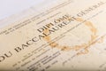 Baccalaureate certificate in France Royalty Free Stock Photo