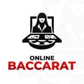 Online baccarat vector icon. Live baccarat casino game icon.