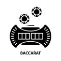 baccarat icon, black vector sign with editable strokes, concept illustration