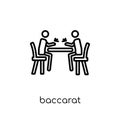 Baccarat icon. Trendy modern flat linear vector Baccarat icon on
