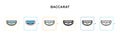 Baccarat vector icon in 6 different modern styles. Black, two colored baccarat icons designed in filled, outline, line and stroke