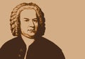 Portrait of the famous German composer, Johann Sebastian Bach.