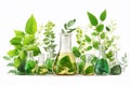 Bach therapy. Natural solutions, aromatherapy. Herbed glass Royalty Free Stock Photo