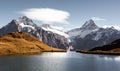 Bachalpsee lake in Swiss Alps mountains Royalty Free Stock Photo