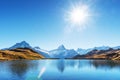 Bachalpsee lake in Swiss Alps mountains Royalty Free Stock Photo