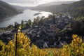 Bacharach with panoramic view small town in the Rhine Valley in autumn in the vineyards in Rhineland-Palatinate Royalty Free Stock Photo