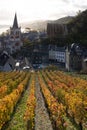 Bacharach with panoramic view small town in the Rhine Valley in autumn in the vineyards in Rhineland-Palatinate Royalty Free Stock Photo