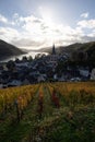 Bacharach with panoramic view small town in the Rhine Valley in autumn in the vineyards in Rhineland-Palatinate Royalty Free Stock Photo