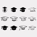 Bachelor hat icon set Royalty Free Stock Photo