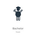 Bachelor icon vector. Trendy flat bachelor icon from people collection isolated on white background. Vector illustration can be