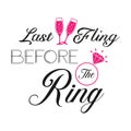 Last fling before the ring . Royalty Free Stock Photo