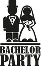 Bachelor party with wedding couple Royalty Free Stock Photo