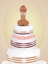 Bachelorette cake with chocolate penis