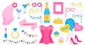 Bachelorette Party Icons Set Royalty Free Stock Photo