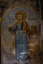 14th-century Christian Orthodox fresco mural on the wall of the Bachkovo Monastery Royalty Free Stock Photo