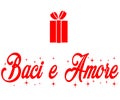 Baci e amore, Merry Christmas loce and peace with gifts Royalty Free Stock Photo