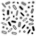 Bacillus coccus bacteria virus symbols Royalty Free Stock Photo