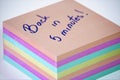 Back in 5 minutes Royalty Free Stock Photo