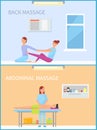 Back and Abdominal Massage Therapy Set Vector