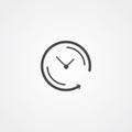 Back arrow around clock vector icon sign symbol Royalty Free Stock Photo