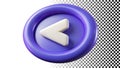 Back arrow button, representing navigation and return actions online png transparent image Generative AI