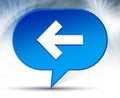 Back arrow icon blue bubble background Royalty Free Stock Photo