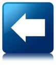 Back arrow icon blue square button Royalty Free Stock Photo