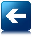 Back arrow icon blue square button Royalty Free Stock Photo