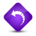 Back arrow icon elegant purple diamond button